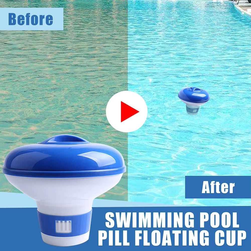 Chlorine Dispenser Pool Automatic Chlorine Tablet Dispenser Swimming Pool Cleaning Pill Disinfecting Box Floating Clean Tool