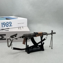 AK47 Assault Rifle Replica - 20cm Metal Display Model with Folding Stock and Detachable Magazine (With Display Stand)