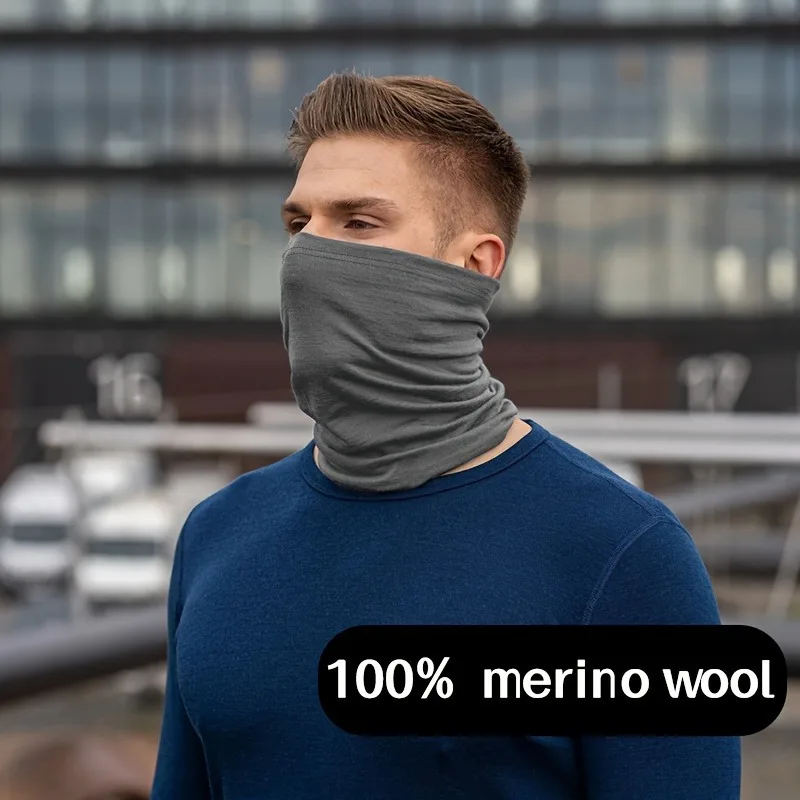 Neck Gaiter Unisex Merino Wool Neck Gaiter Seamless Face Mask