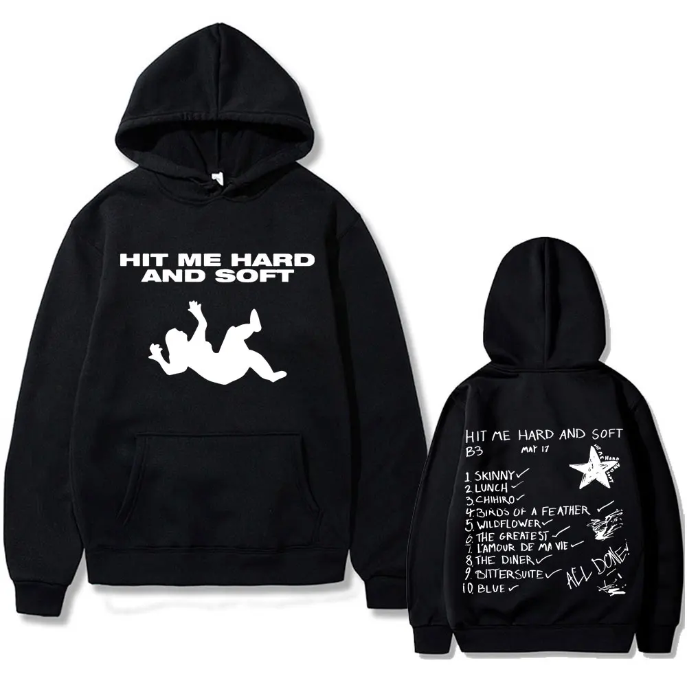 Hit Me Hard and Soft 2024 Tour Graphic Hoodie Male Vintage Oversized Harajuku Sweatshirt Men Women Fashion Casual Fleece Hoodies