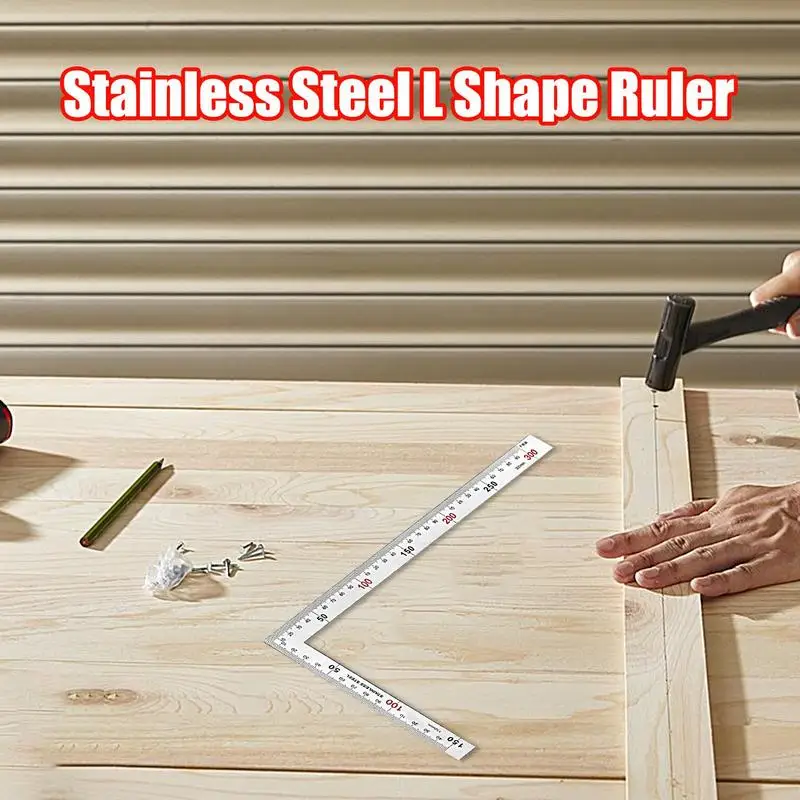 Square Framing Ruler Carpenter L Shape Square Ruler Portable Framing Square For Door Window Frames Anti-Rust Right Angle Ruler