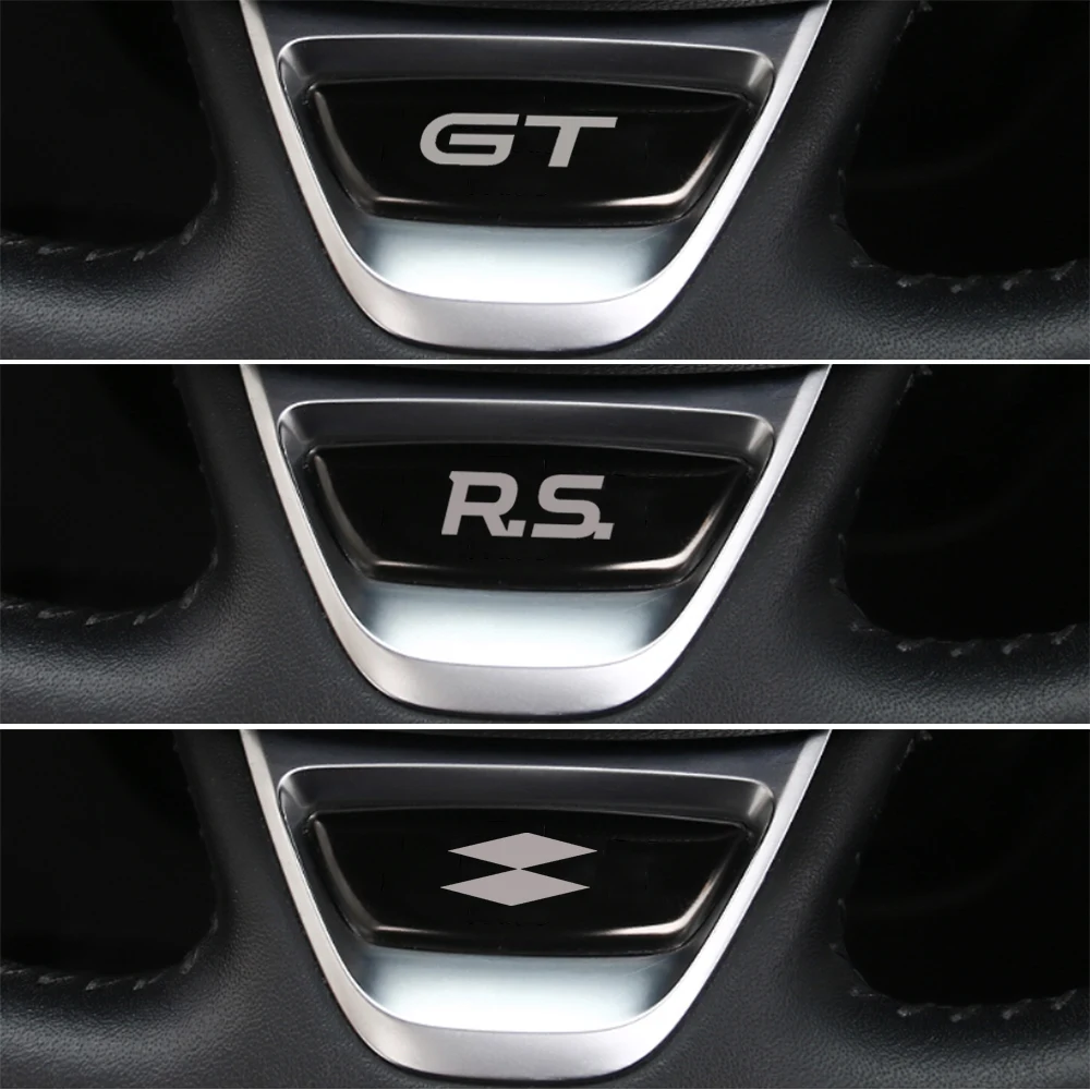 Metal Steering Wheel Trim Emblem Sticker for Renault Koleos Kadjar Megane 4 Talisman Espace Scenic QM6 SM6 car moulding decoration interior moulding trim strip car styling stickers