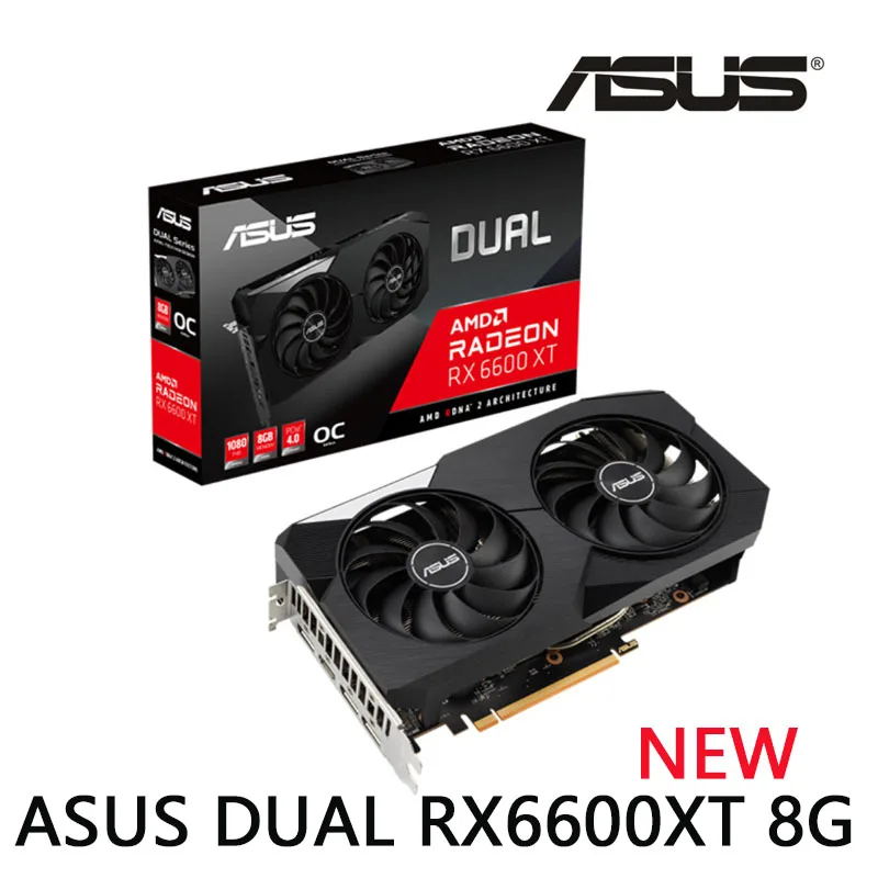 best graphics card for gaming pc NEW ASUS Dual Radeon RX 6600 XT OC Edition AMD Radeon RX 6600 XT  8GB  GDDR6 128-bit  7nm  RX6600XT video card for gaming pc