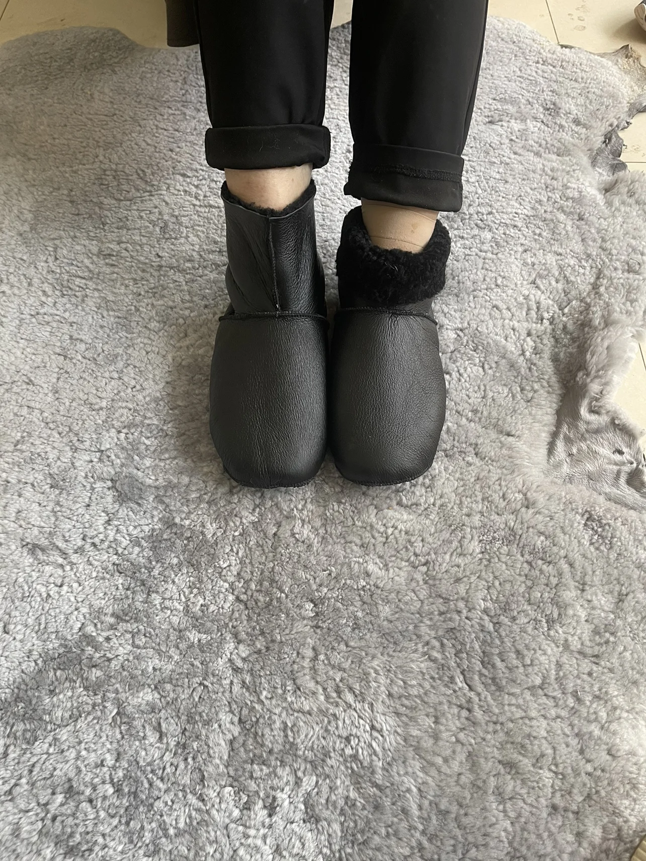 천연 양털 두꺼운 따뜻한 양말, 바닥 양말, 보냉 보관, 아이스 팩토리, 워터 슈즈, 레인 부츠, 양가죽 양말