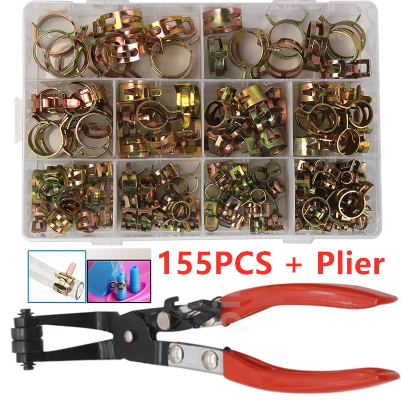 

100PCS 6-22mm Spring Clip Fuel Line Hose Water Pipe Air Tube Clamps Fastener Kit