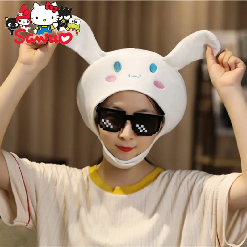 

Милая плюшевая шапка Sanrio Cinnamoroll с капюшоном, фотореквизит, детский сад, детский мультяшный ученический Зимний Теплый головной убор, детские подарки