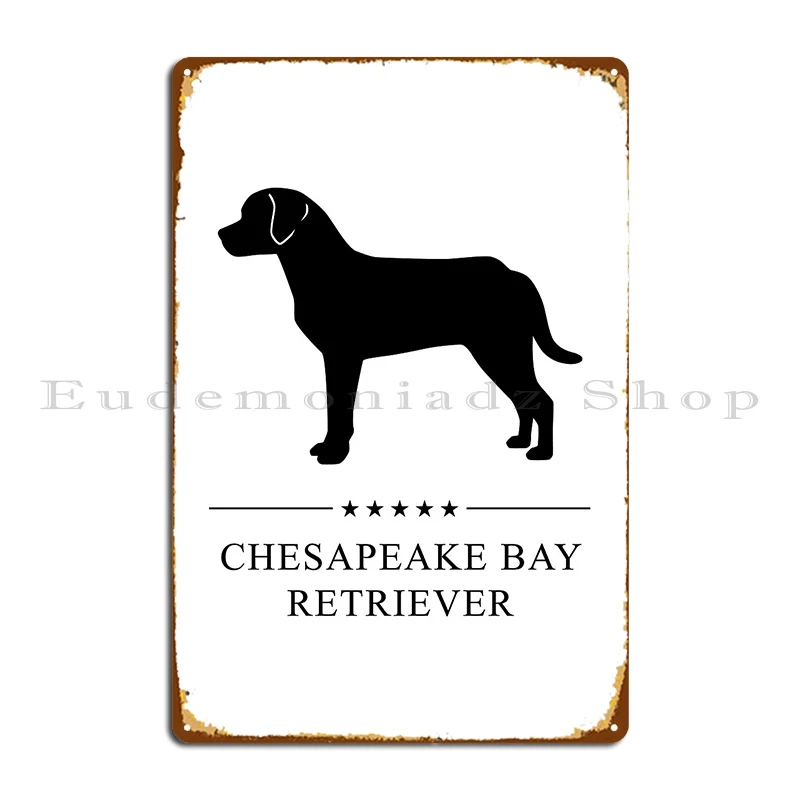Chesapeake Bay Retriever Black Silhouette Metal Signs Wall Party Stampato Wall Cave Pub Tin Sign Poster