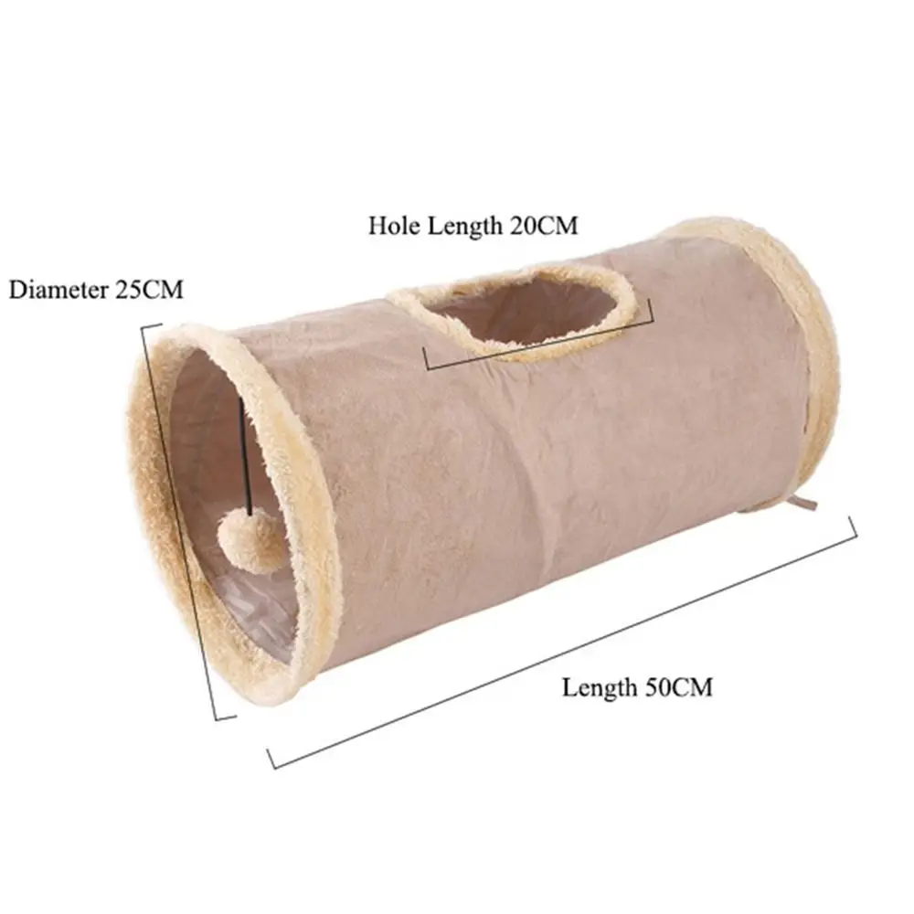 Title 2, Cat Tunnel Collapsible Suede Fabric Puppy Rabbi...