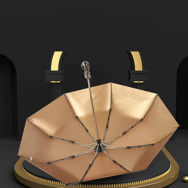 Luxus Klasszikus Koponya Automatikus Üzletember Eső Esernyő Erős Szélálló Paraguas Napvédő Napfény Parazol Női Autó Dekoráció - Image 4