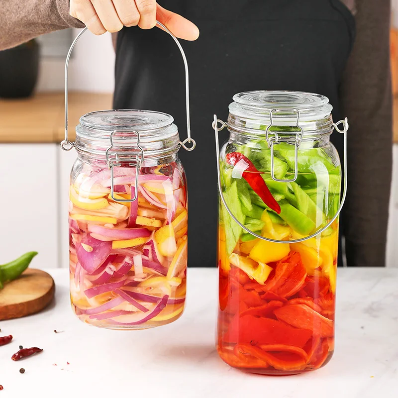 Chinese style creative pickle jar glass sealed jar Sichuan pickle  pepper hot cabbage pickle jar household kitchen storage jar 5