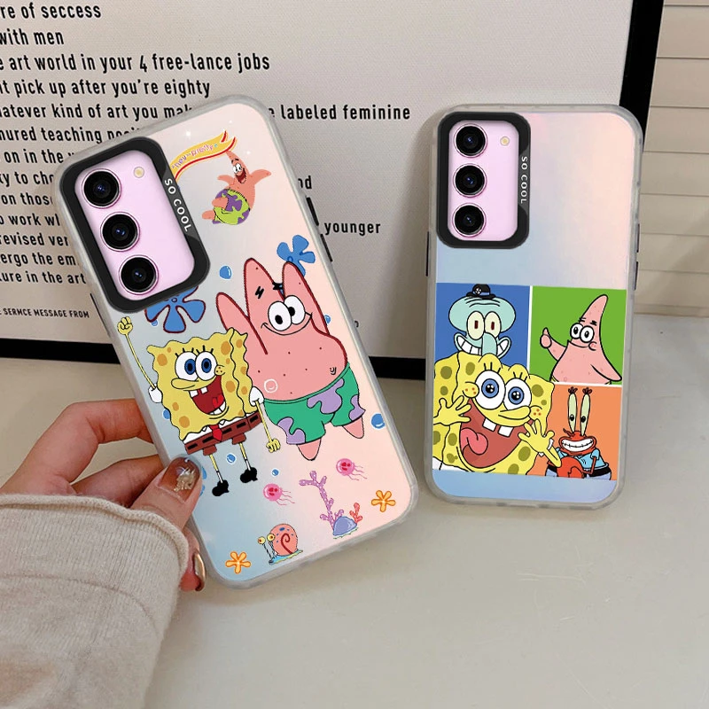 Per Samsung Galaxy S23 Plus Cover Cartoon Funny Spongebobs?Patricks Star Fundas Per Samsung S23 + Coque Laser Matte Tpu Case