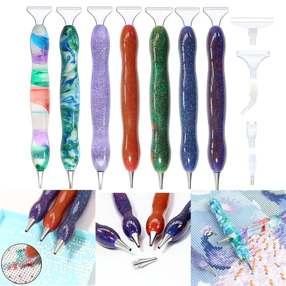 5D DIY Resin Diamond Painting Pen With Alloy Replace Pen Head Point Drill Pens Cross Stitch Embroidery Craft Nail Tool Set
