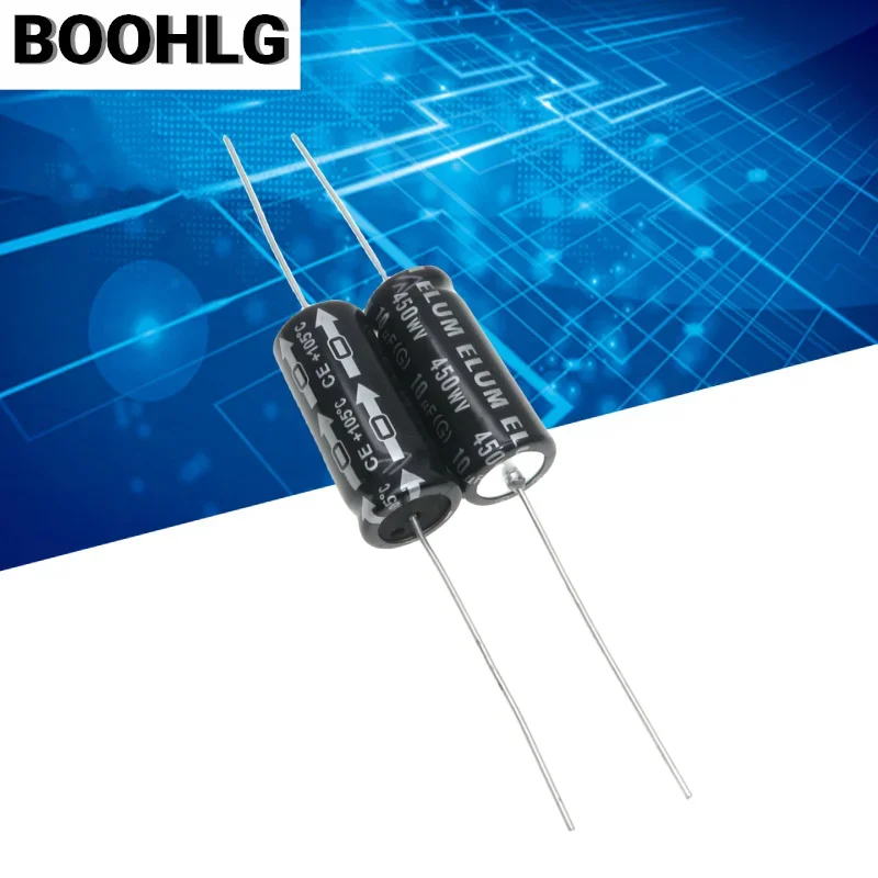 

5PCS ELUM 10uf horizontal axial polarized aluminum electrolytic capacitor 450V 10uf 13X26mm