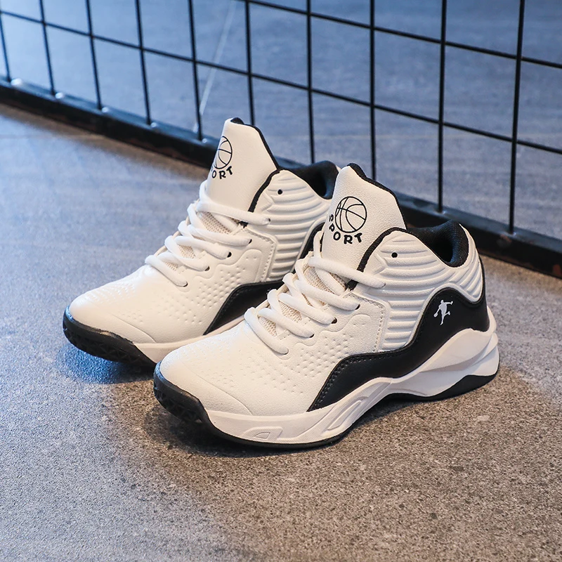 

Kids White Basketball Shoes Casual Boys Black Sneakers 2022 New Toddler Girl Platform Shoes Non-Slip Walking Children Sport Shoe
