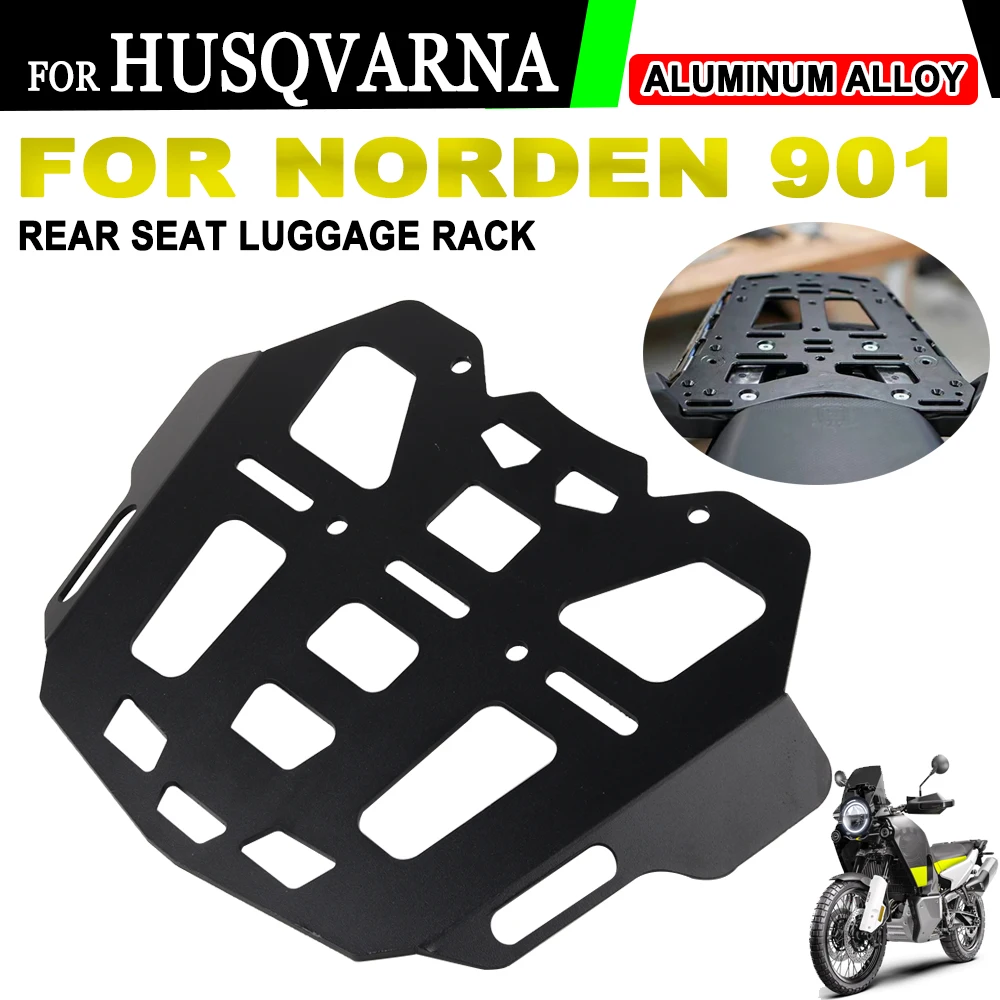 Motorcycle Rear Luggage Rack Black Aluminum Rear Luggage Carrier Bracket For 901 2021-2024