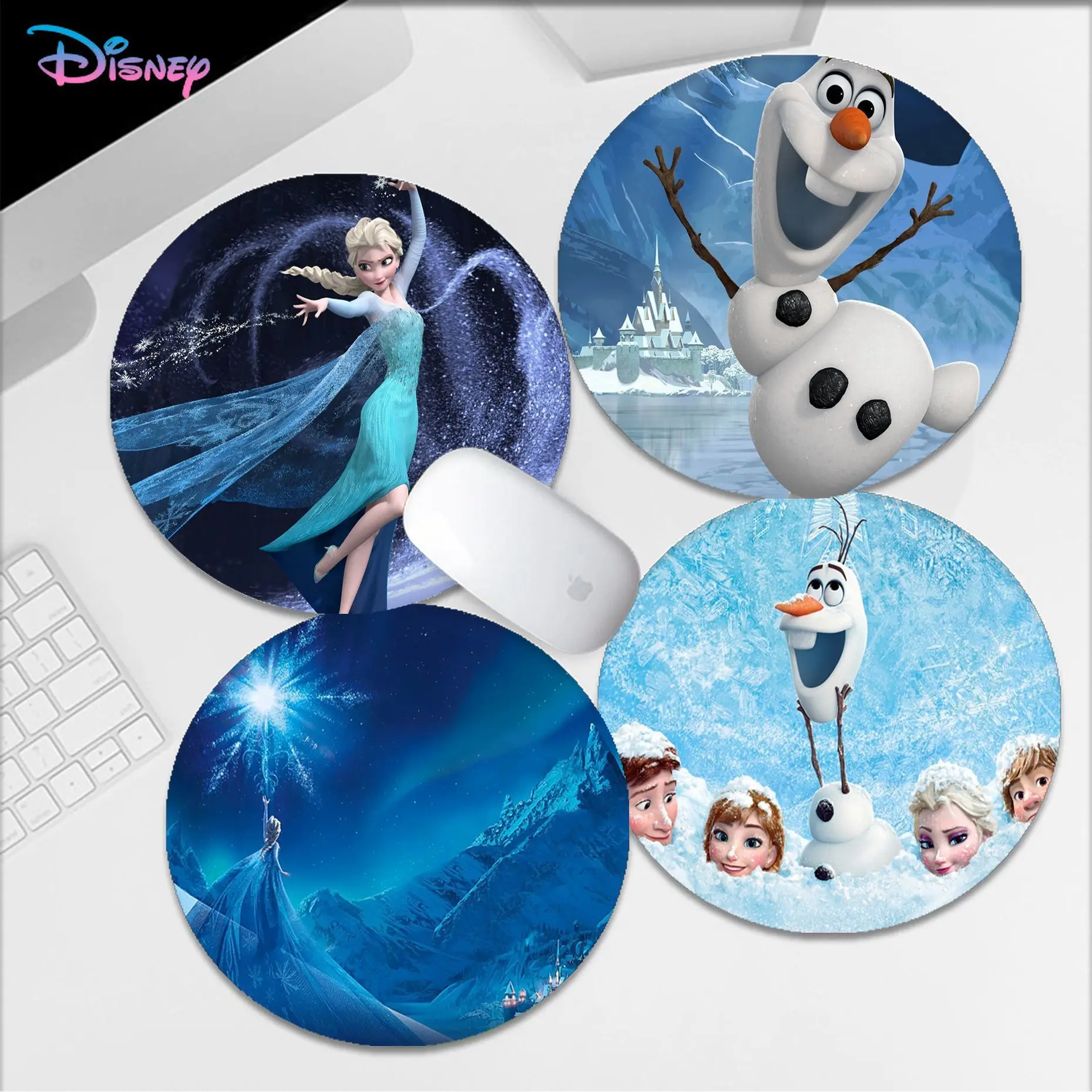 

Disney Frozen Mousepad INS Tide Round Office Student Gaming Thickened Writing Pad Non-slip Cushion Mouse Pad for Computer Table