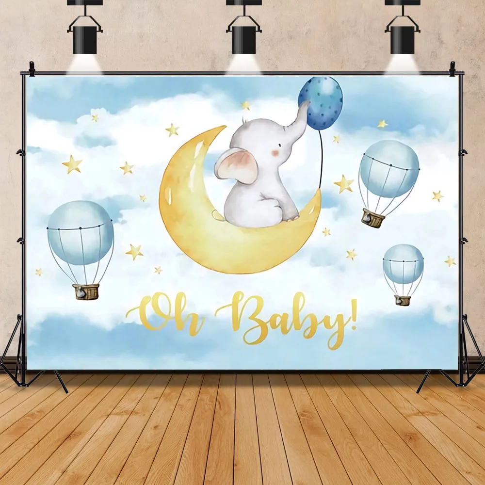 

African Wildlife Children's Birthday Balloon Cloud Rainbow Garden Photography Background Prop MM-02