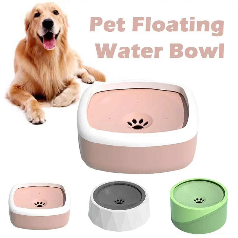 

Dog Drinking Water Bowls Floating Non-Wetting Mouth Cat Slow Anti-Overflow Water Feeding Dispenser Large Capacity