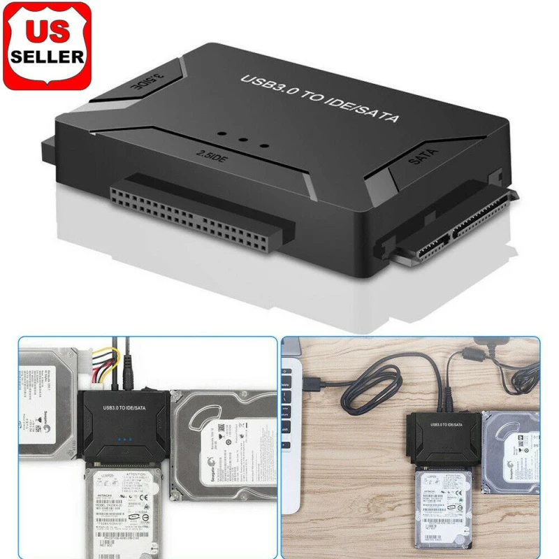 USB 3.0 To SATA IDE 3 Cable Sata To USB Adapter Support 2.5/3.5 Inch External SSD HDD Converter Cable Hard Drive CD DVD ROM IDE