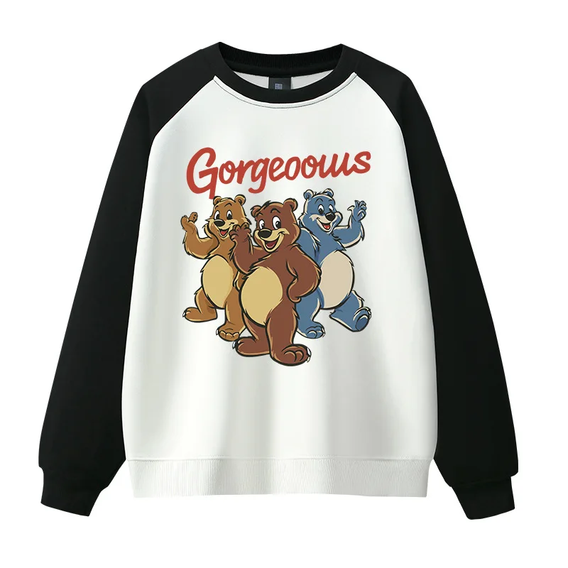 CGC Korean Fashion Cartoon Bear Print Women Sweatshirts High Quality Pure Cotton Hoodies Casual Loose Pullovers y2k Style Tops