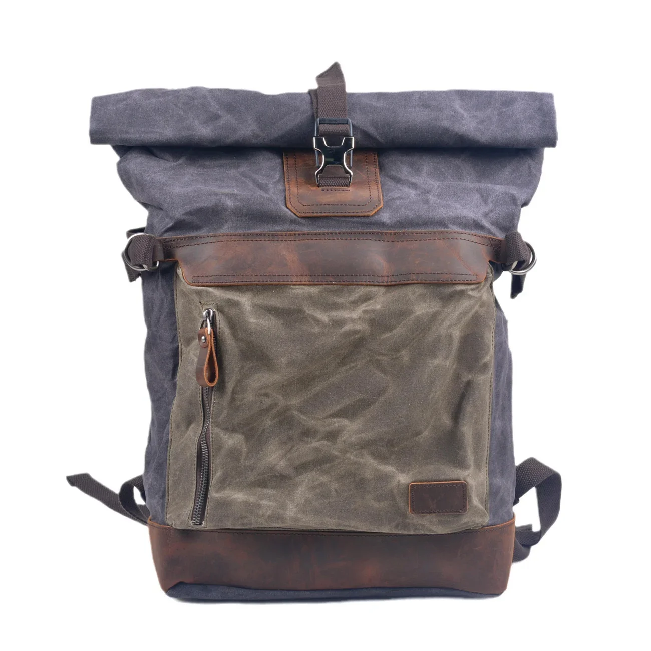

Outdoor oil wax canvas backpack Men's large capacity mountaineering bag Leisure travel waterproof hiking