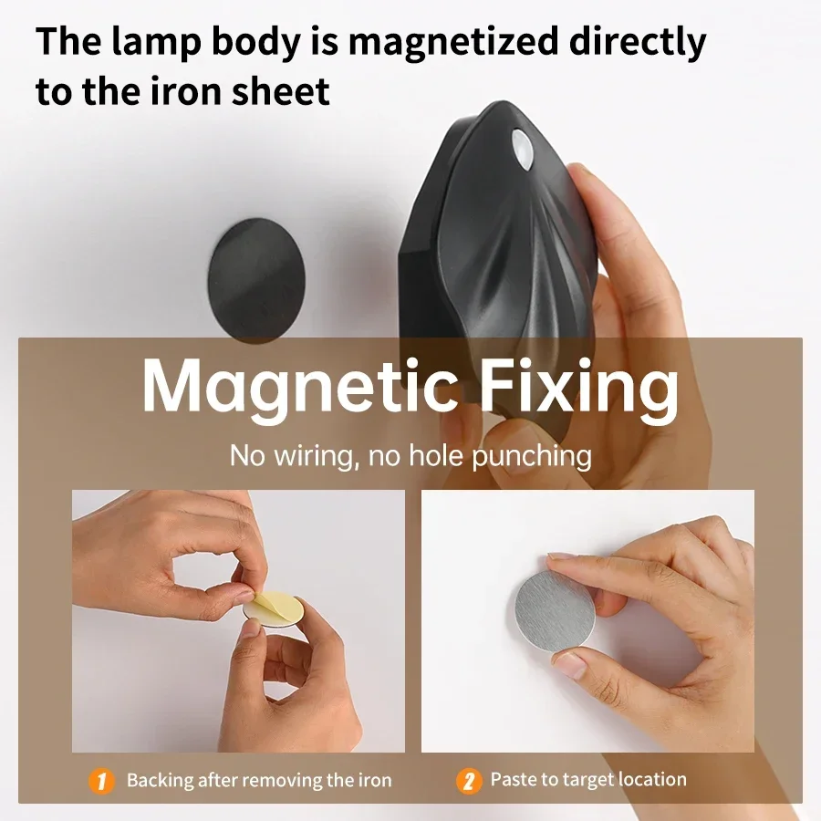 Auto Motion Sensor Night Light-Unique Design, Magnetic Mount, 3 Light Colors, USB-C Charging For Bedroom Mini Bedside Lamps