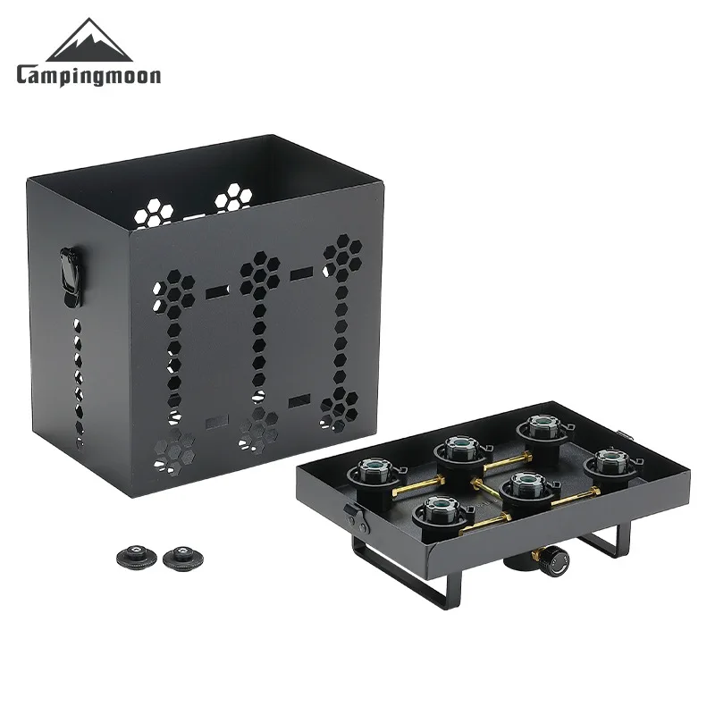 Gas Tanks Storage Bin Adapter Box Campingmoon BKZ63 Multi Six to Two Regulator Shut-Off Valve Long Supply