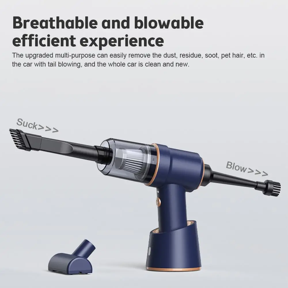 Car Vacuum Cleaner 80000Pa Wireless Charging Compressed 2 in 1 Air Blower Air Duster Handheld High-power Duster For Home Office