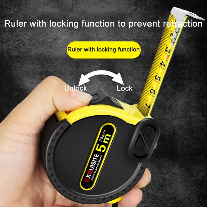 Portable Inch Metric Tools Work Roll Self Lock Retractable Woodworking  Measurement Automatic Wrist Strap Steel Tape Measure