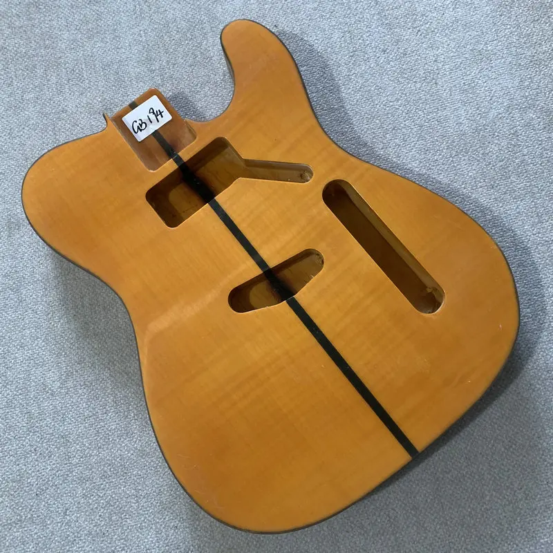 

Flamed Maple Top Solid Ash With Rosewood Wood Tele Electric Guitar TL Body DIY Guitar Parts for Replace Custom Order GB194