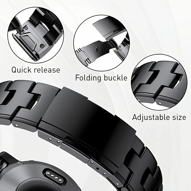 Premium Titanium Metal QuickFit Watch Band, Available in 22mm and 26mm Sizes
