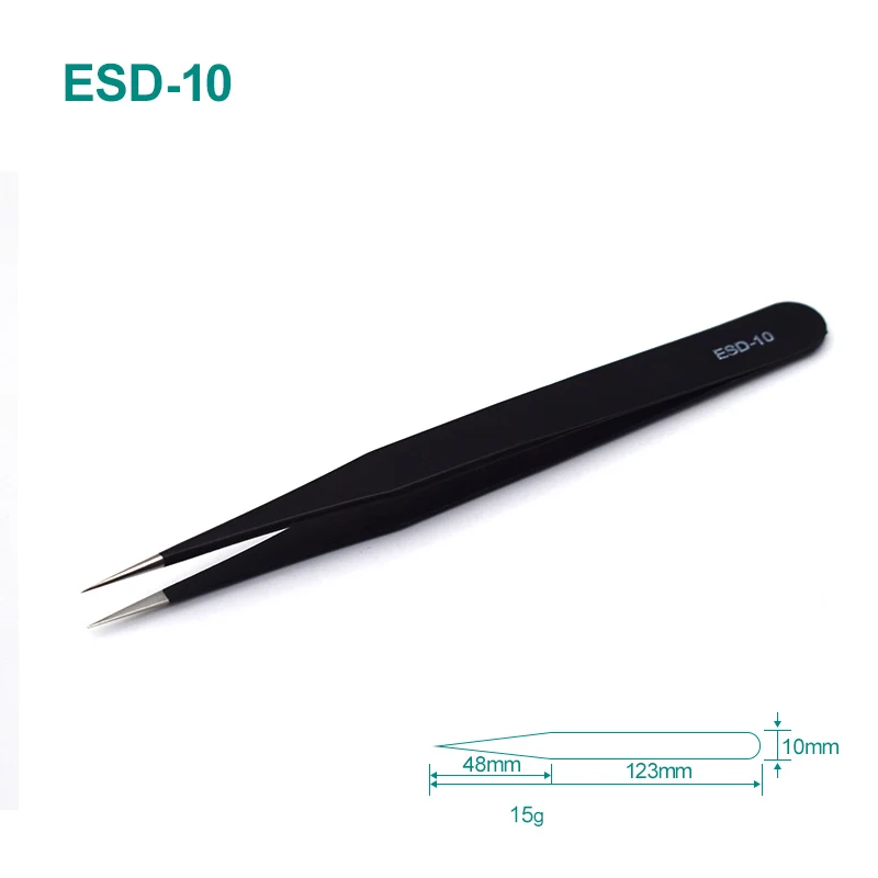 ESD Anti Static Tweezers 6pcs for Phone Repair Soldering SMD Electronics tweezer tool soldering tweezers phone repair tweezers precision tweezers