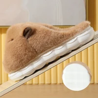 Cute Capybara Cotton Slippers Women Autumn Winter Indoor Soft Sole Warm Fur Slides Woman Comfort Non Slip Home Slippers Female - Image 3