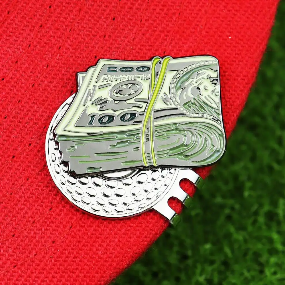 Description Picture 2 of itemGolf Ball Marker  Alloy Funny Dollar Bill  Magnet Golf Hat Clip   Removable Golf Supplies Accessories Golf Training Aids