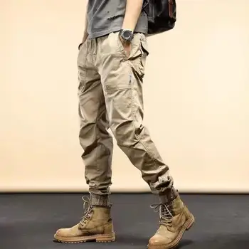 Camo Navy Trousers Man Harem Y2k Tactical Cargo Pants for Men Techwear High Quality Outdoor Hip Hop Work Stacked Slacks 2