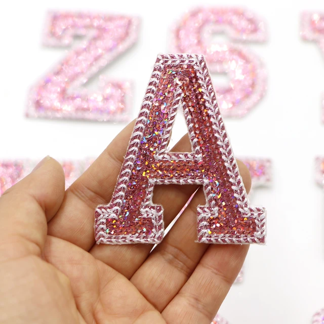 1PC Pink Englis Letter Embroidery Patches Iron On Letters Patch A-Z Patch  Embroidered Patch Sew On Patches For Clothing Name Diy - AliExpress
