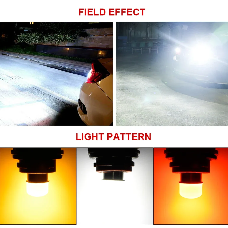 1/4Pcs P21/5W Led 1157 ���� ���� �ڵ��� �� BAY15D 1156 P21W Ba15S ���� SMD �ڵ� ������ ȸ�� ��ȣ ���� �극��ũ ��� DRL12V