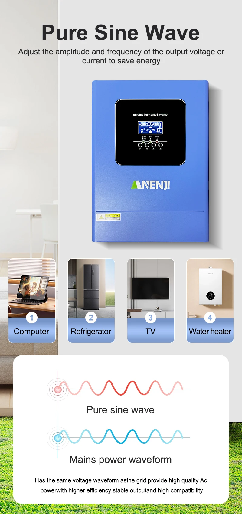 6.2KW parallel solar inverter pure sine off grid+grid connected solar inverter C