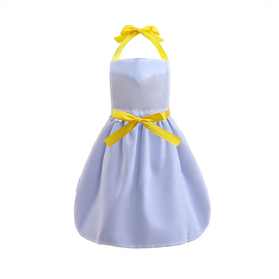 2022 Cartoon Mother Kids Princess Handicraft Art Picnic Outdoor Occasion Sling Apron for Girls Fairy Elsa Anna Princess Costume 5