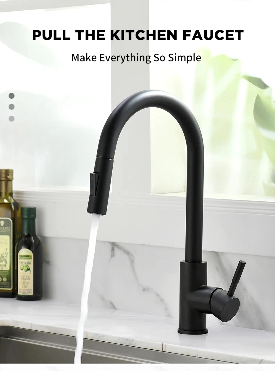 Stainless Steel Pull-Out Kitchen Faucet