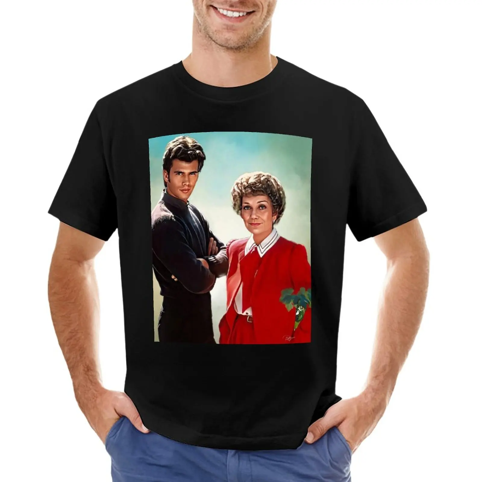 

FALCON CREST'S ANGELA AND LANCE T-Shirt T-shirt for a boy Anime t-shirt funny t shirts men clothes