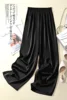 Acetate Silk Satin Straight-leg Pants Women's Summer Triacetate Silk Wide-leg Pants High Waist Drape Silk Smooth Long Pants 5
