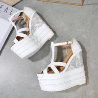 32-40 Sexy High Heel Wedge Sandals Small Size Platform Open Toe Bohemian Sandals Women Summer Shoes - Image 4