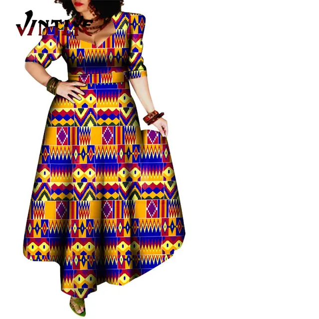 African Style Dresses for Women Elegant Evening Gowns African Party Dress Maxi Ankara Floral Printed Robe Africaine Femme WY092 13