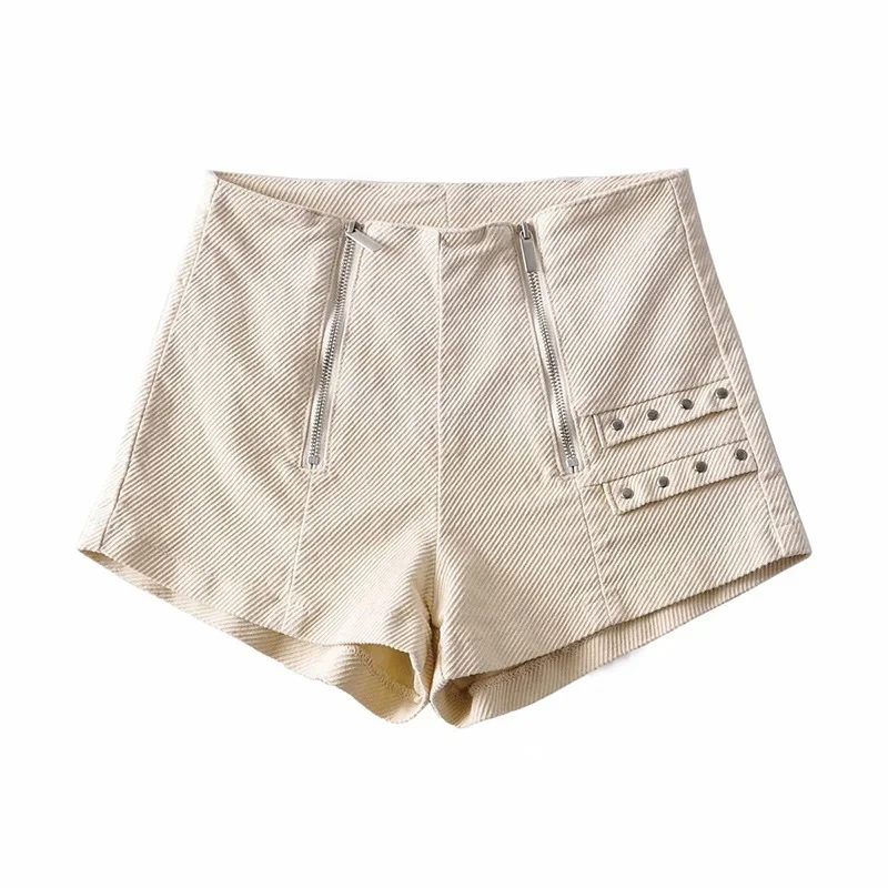 Women's High Waist Denim Shorts, Sexy Skinny Shorts, Double Zipper, Casual Daily Aesthetic Streetwear, Plus Size, Black, Summer