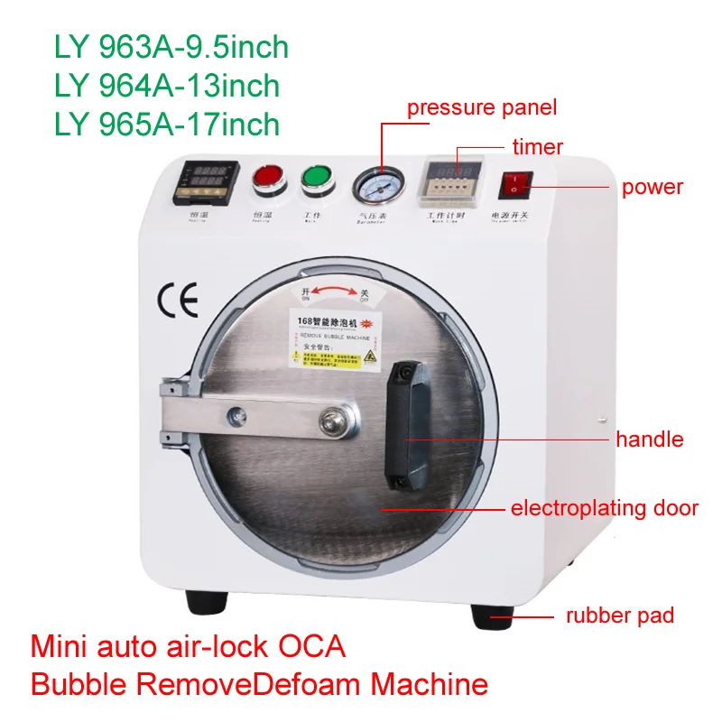 Mini Auto Air-Lock Oca Bubble Remove Defoam Machine Per Iphone Samsung Flat Edge Lcd Touch Screen Ristrutturazione 9.5/13/17 Pollici