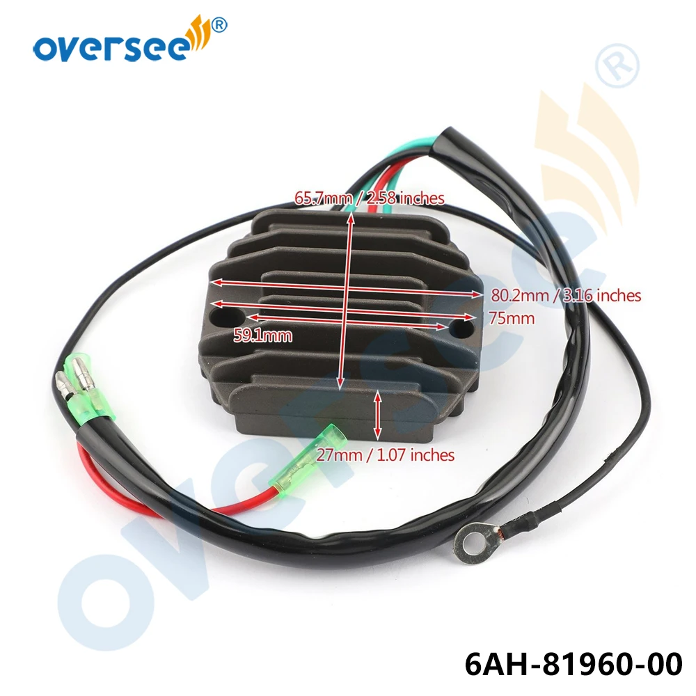 OVERSEE 6AH-81960-00 RECTIFIER & Regulator For YAMAHA 4 Stroke 15HP 20HP F15 F20 Outboard Engine