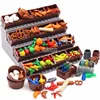Marumine Mini Food Table Block Parts MOC Model Roasted Chicken Hot Dog Banana Cherry Fruit Vegetables Classic Ingredients Toys 2
