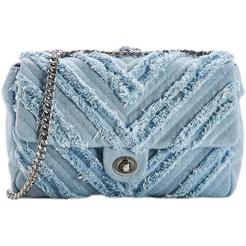 ショルダーバッグ・ポシェット LACEUP SHOULDER BAG DENIM BLUE Amazon.com: ORINEWS Leather Denim Purses for Women Jean