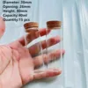 15 Pcs Glass tubes 20*30*80mm 40ml Glass bottle with Cork Lids Wishing bottles Glass Jars Spice Jars Test Tubes for Art Craft 1